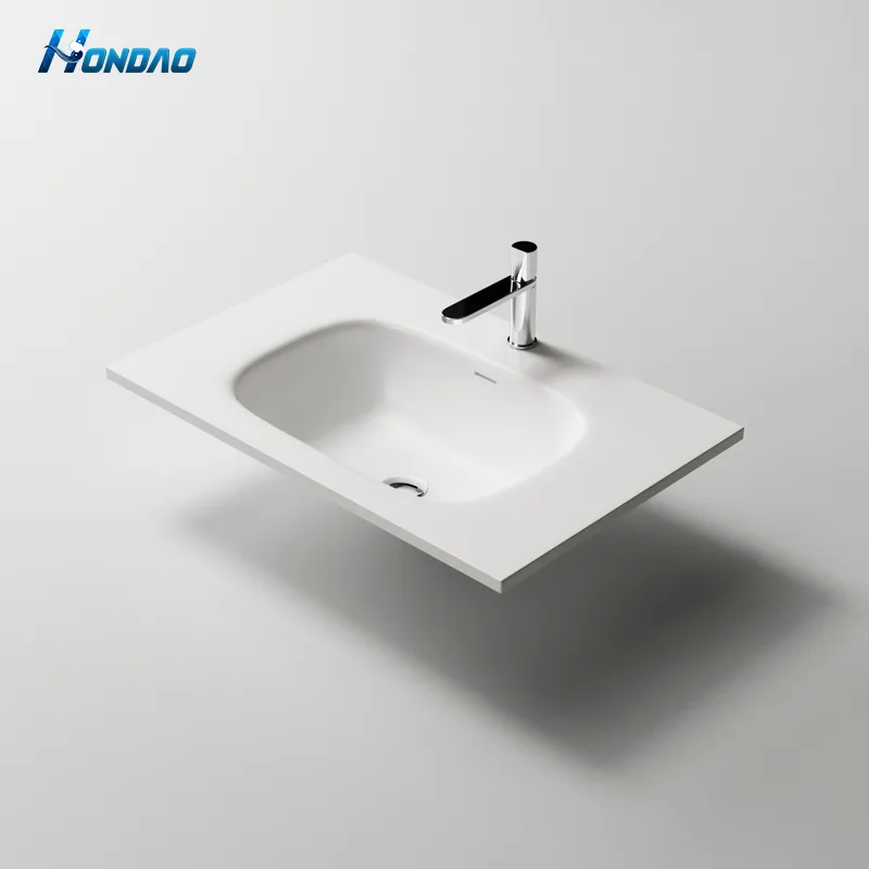 Modern White Acrylic Solid Surface Wash Basin