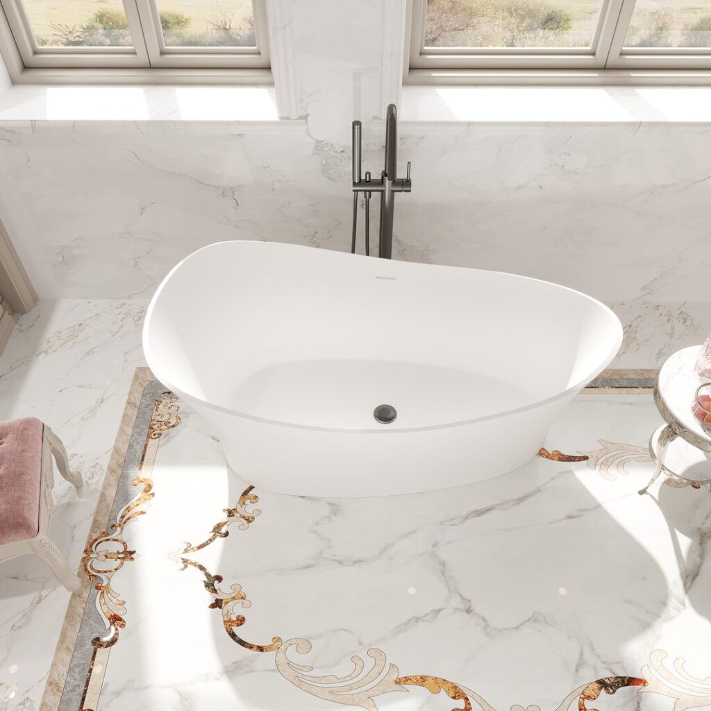 High Gloss Gelcoat Freestanding Acrylic Bathtub