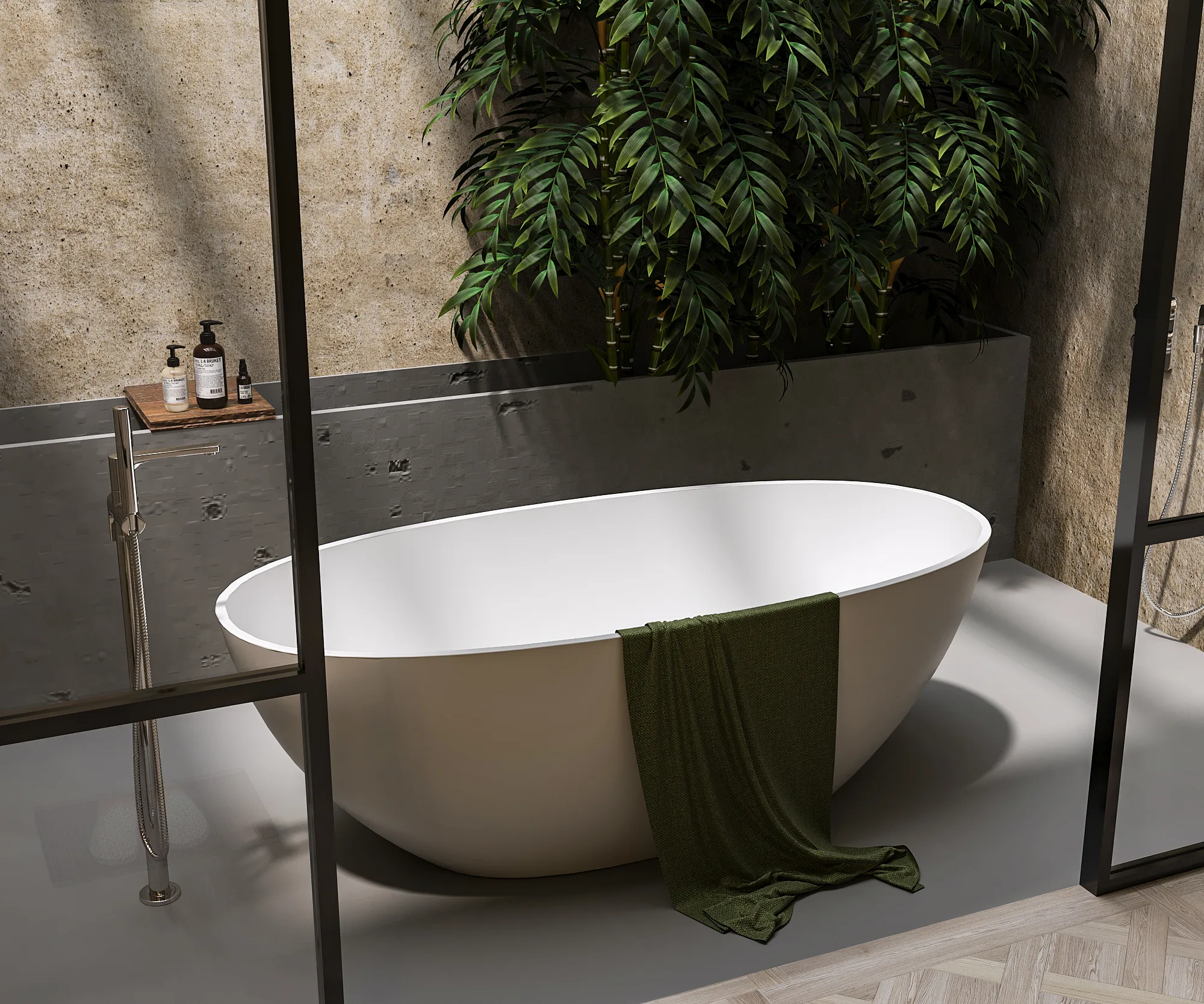 Acrylic Solid Surface Freestanding Bathtub
