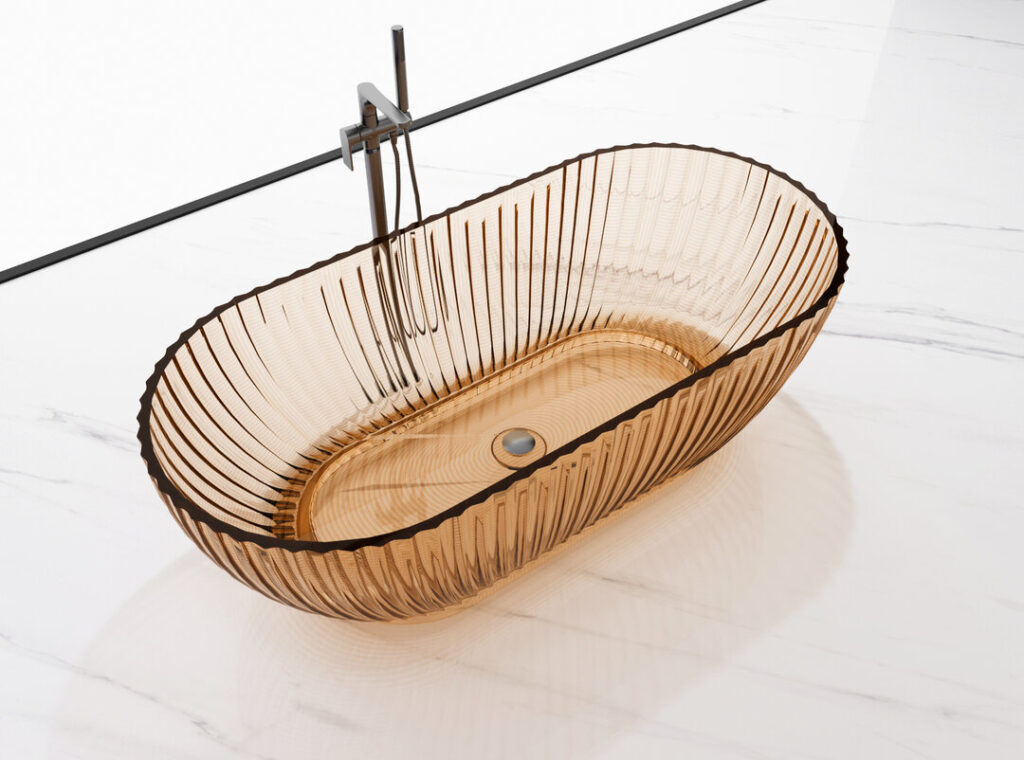 Freestanding resin bathtub 