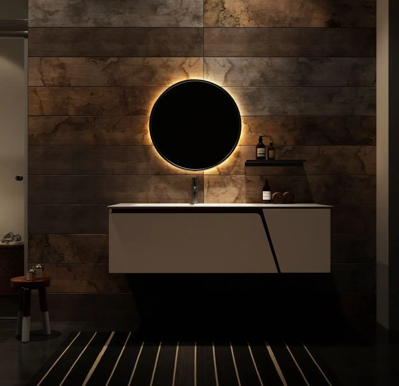 OEM Custom Integrated Solid Surface Offset Basin factory direct