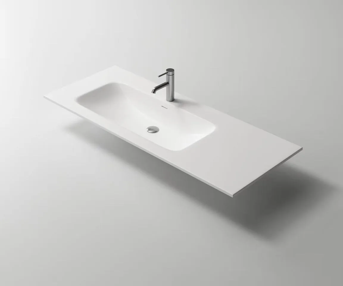 OEM Custom Integrated Solid Surface Offset Basin factory direct