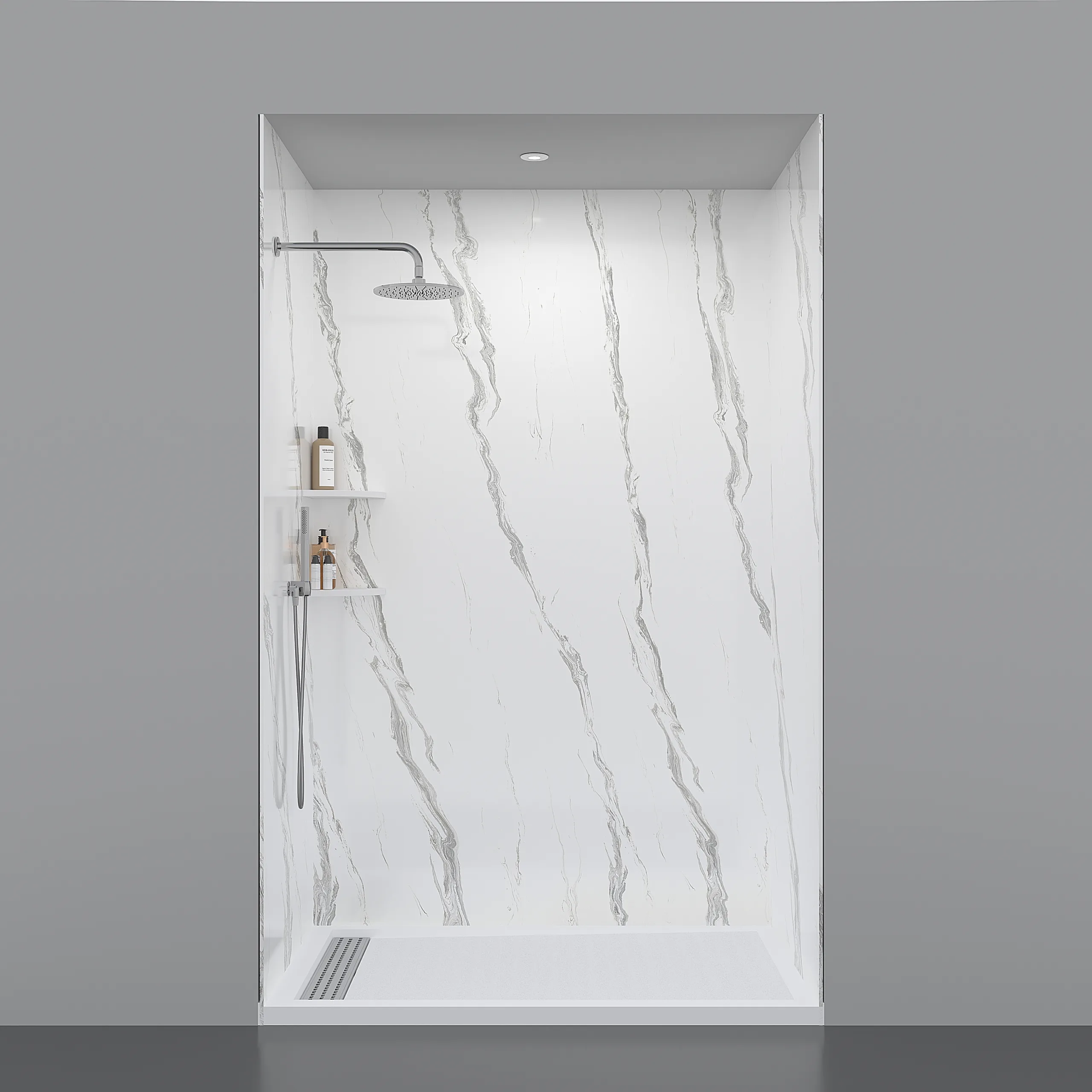 Cultured Marble Shower Wall Panels for Hotel Bathroom