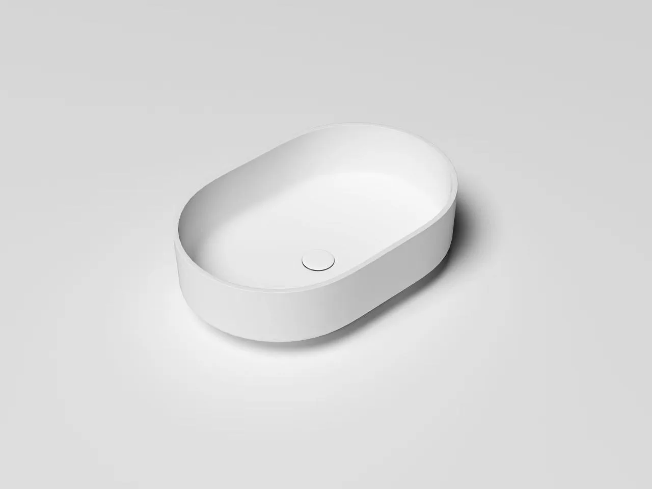 Commercial-grade 1-piece solid surface vessel sink engineered for high-traffic hotel restrooms.