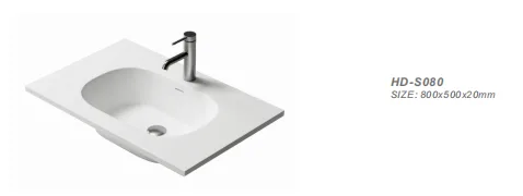 HD-S080 Solid Surface Integrated Oval Basin 800x500x20mm factory direct