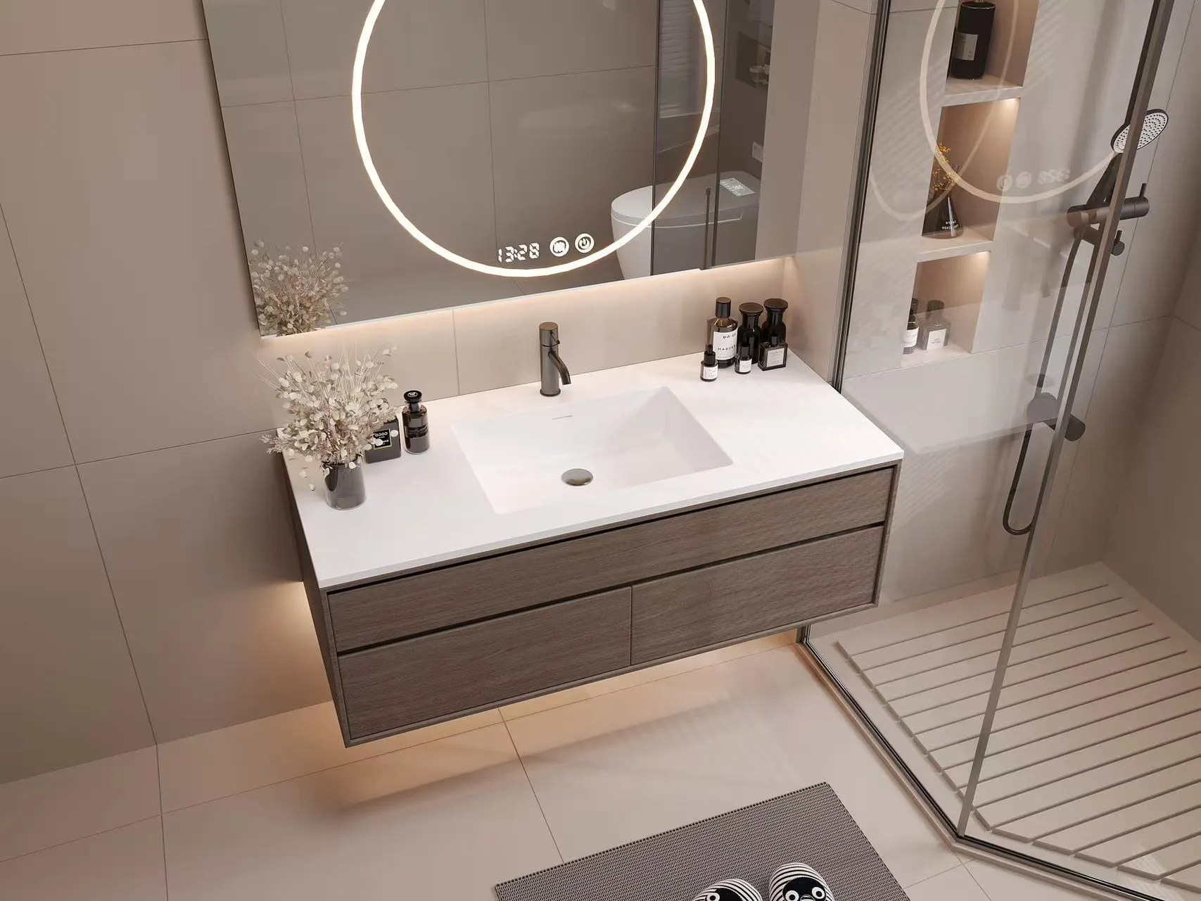 HD-H120 Solid Surface Integrated Rectangular Sink 1200x550x15mm factory direct