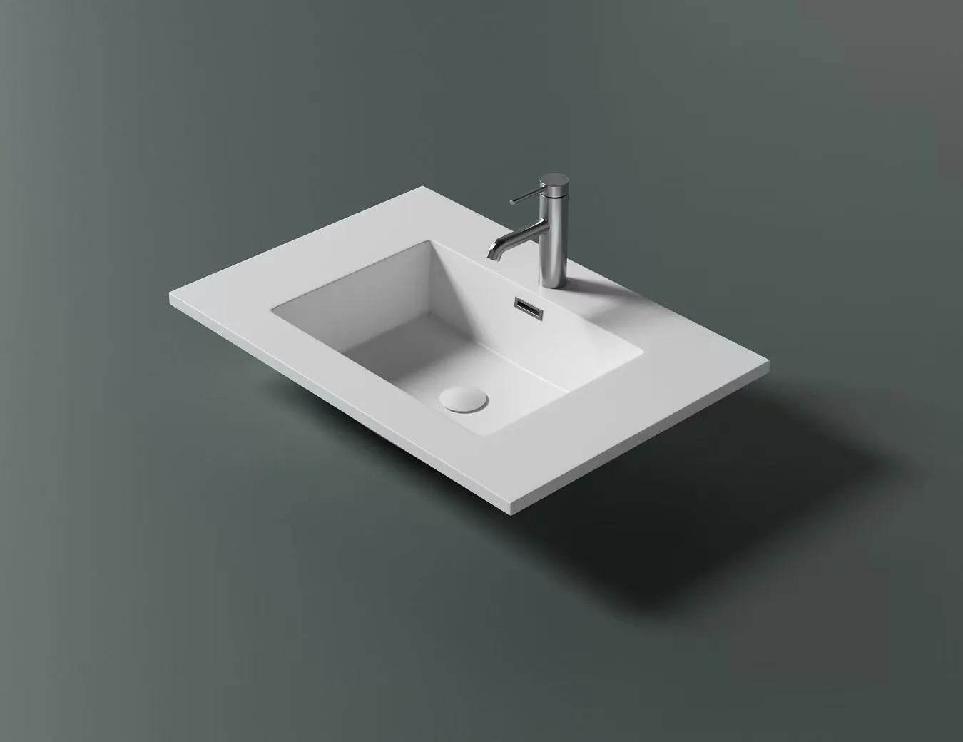 HD-H080 Rectangular Solid Surface Integrated Basin 800x550x15mm factory direct