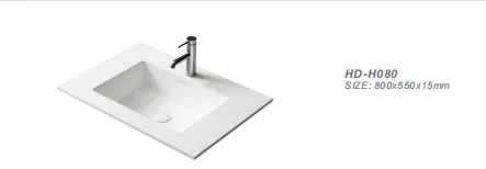 HD-H080 Rectangular Solid Surface Integrated Basin 800x550x15mm factory direct