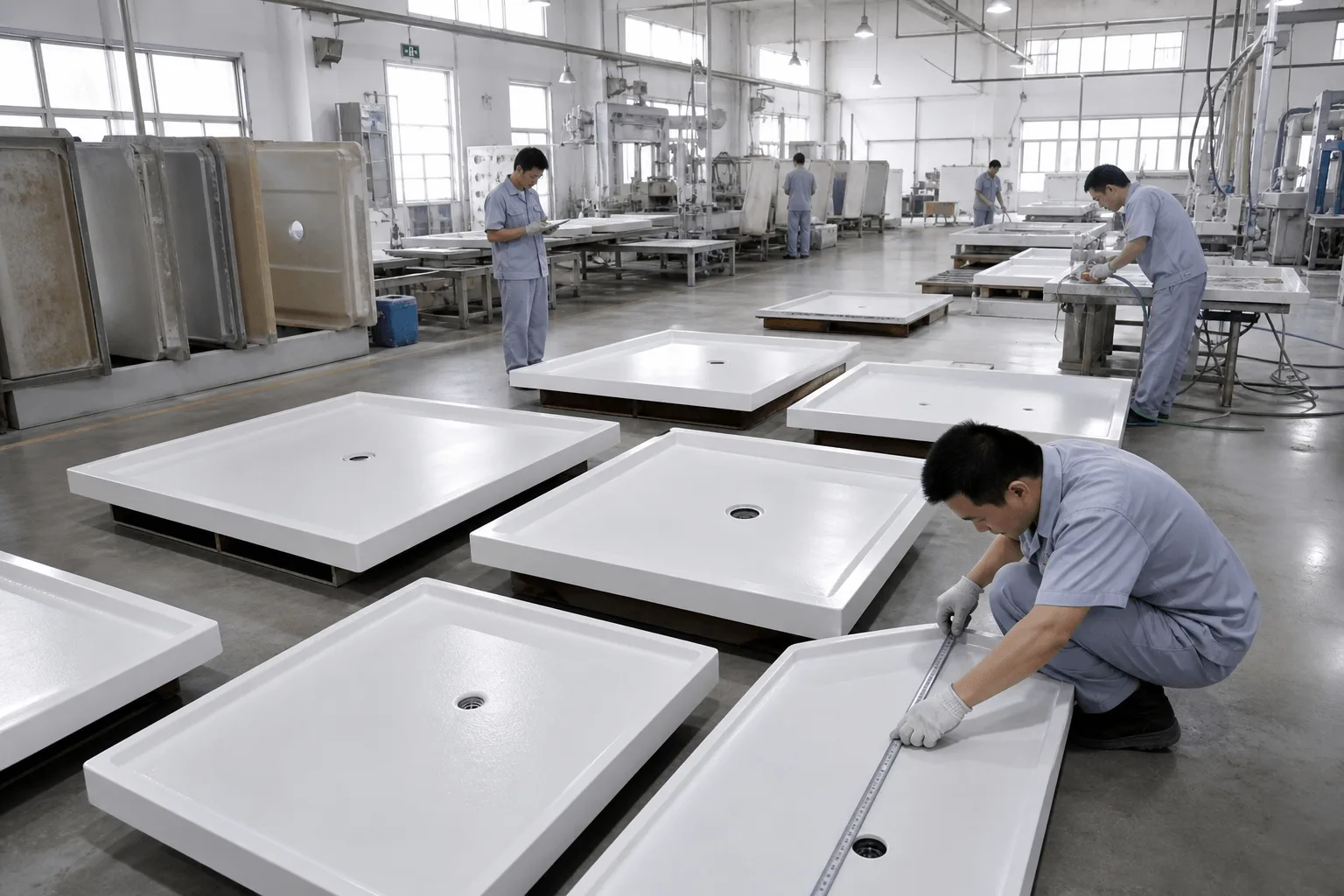 cultured marble shower base manufacturer factory production