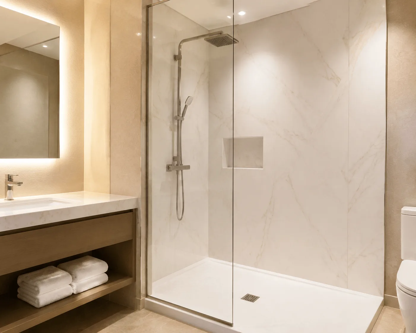 waterproof shower pan for hotel bathroom projects