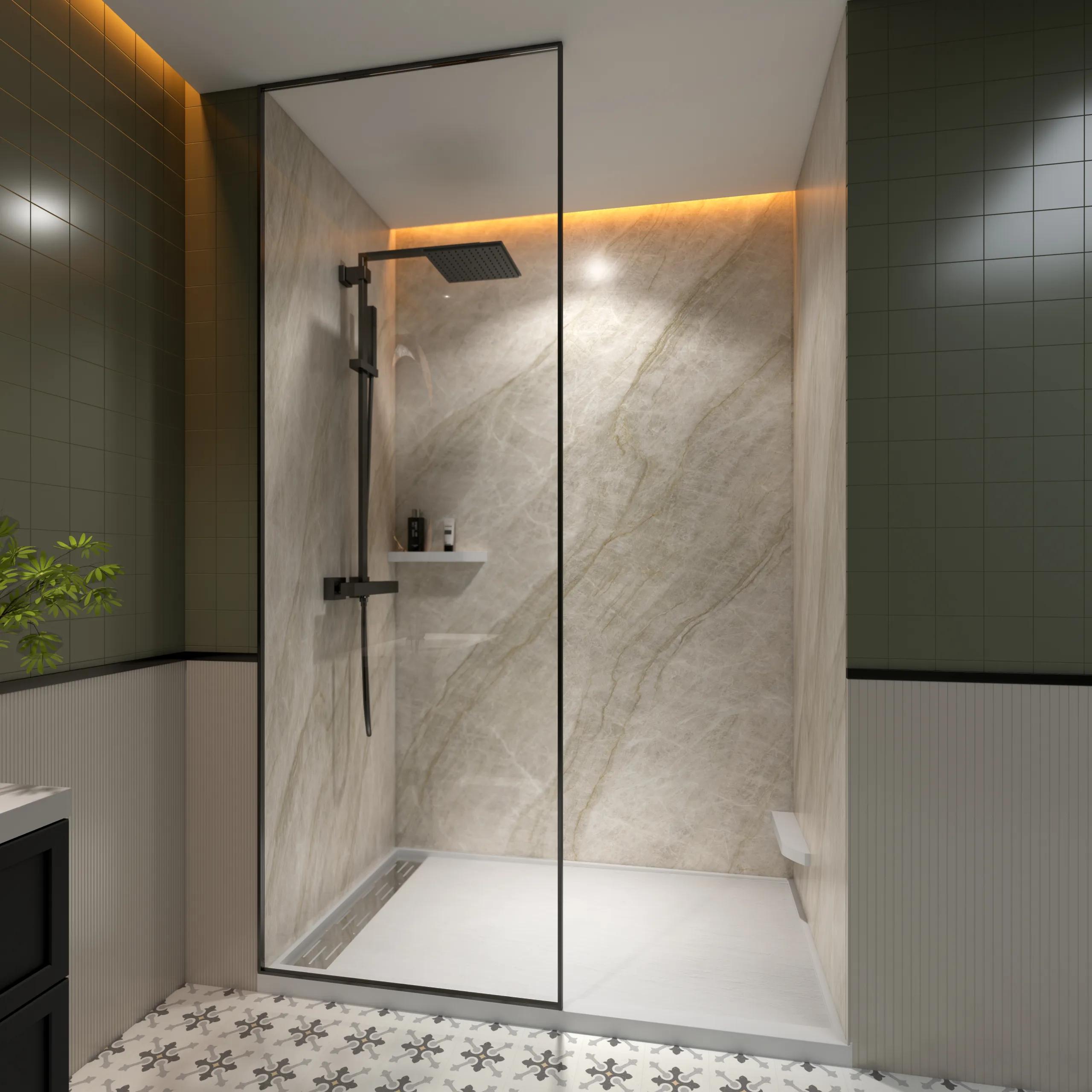 Cultured Marble Shower Wall Panel