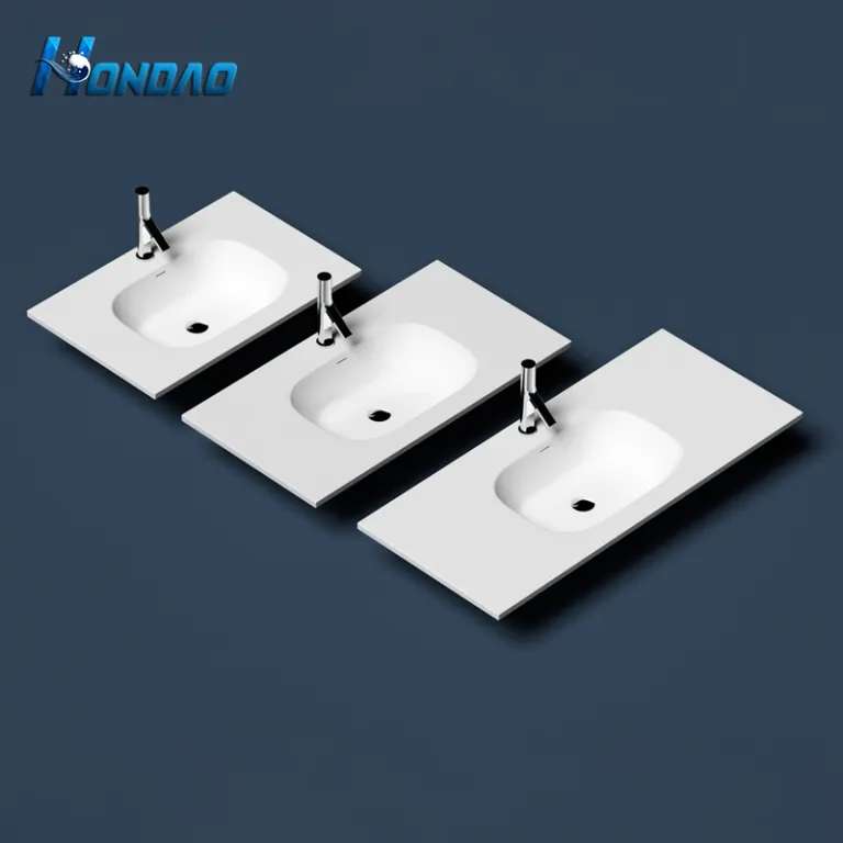Classic American Style Solid Surface Washbasin in a luxury hotel bathroom