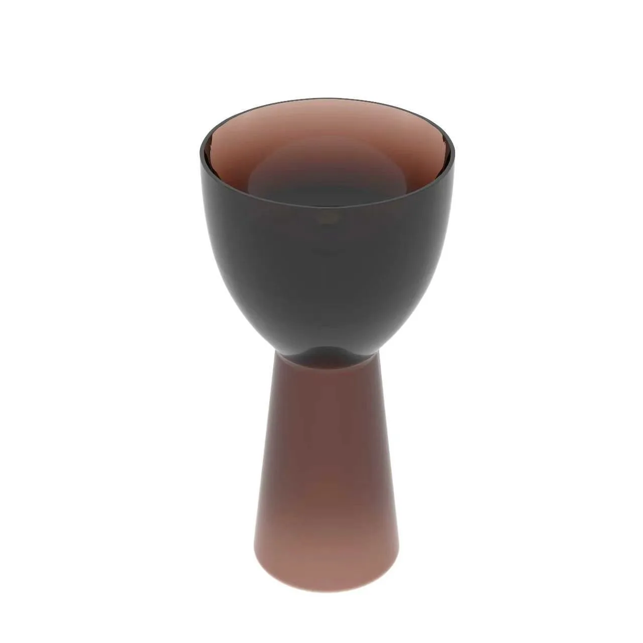 Top-down look into the illuminated amber chalice translucent resin pedestal washbasin highlighting the deep round bowl and radiant base glow.
