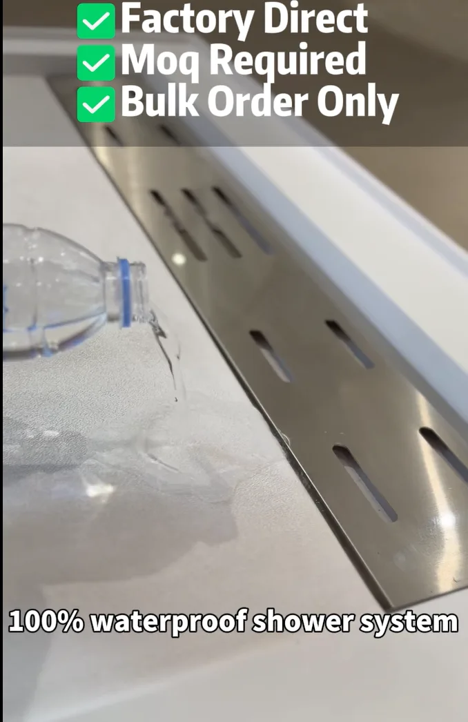 Factory waterproof testing of shower wall panels with matching base system